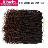 8 Packs Goddess Box Braids Crochet Hair for Black Women 12 inch Crochet Box Braids with Curly Ends 3X Box Braid Crochet Hair Extensions (8Pcs, T30)