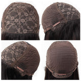 Short Bob Wigs with Bangs Brazilian Straight Virgin Human Hair Wigs None Lace Front Wigs150% Density Human Hair Glueless Machine Made Bob Wigs for Black Women Natural Color VIVI BABI 14 Inch……