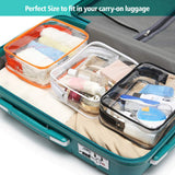 Clear Makeup Bag with Zipper, Packism 5 Pack Beauty Clear Cosmetic Bag TSA Approved Toiletry Bag, Travel Clear Toiletry Bag, Quart Size Bag Carry on Airport Airline Compliant Bag, Black
