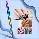 KEMEISI UV Rainbow 100% Kolinsky Sable hair Brushes Acrylic Nail Brush Professional UV GEL Nail Art Tool Round Shape for Manicure Powder Pedicure metal handle with lid #2,#4,#6,#8,#10,#12,#14 (#08)
