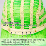 Colorful Bird Neon Green Bob Wig with Bangs Synthetic Short Straight Bob Wig Cosplay Party Wig for Girls (Fluorescent Green,12 inches)