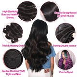 Hermosa Hair Brazilian Hair 3 Bundles 100% Unprocessed 9A Body Wave Human Hair Bundles14 16 18inch Black Color