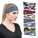 Bohend 8 Pack Boho Headbands Wide Flower Hair Band Boho Bandeau Stretchy Athletic Daily Use Hair Accessories for Women and Girls (I)