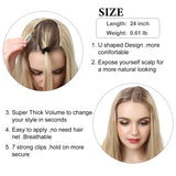 Blonde Clip in Half Wig Curly Wavy SARLA 26" Thick Hair Extension Synthetic Hairpiece For Women Piece Japan Heat Friendly Fiber UW01&613