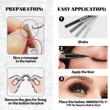 5 Pairs Natural False Eyelashes with Full Upgrade Eyeliner - Secure Strong Hold for Lashes - No Magnet and No Glue - Lightweight and Non-irritation
