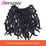4 Packs Pre-twisted Spring Twist Crochet Hair Short Curly Crochet Braids Pretwisted Passion Twists Bomb Twist Bob Pre-looped Synthetic Hair Extensions (8 Inch,1#)