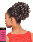 DS003 Ponytail Color 2 - Foxy Silver Wigs Drawstring Curly Hairpiece Dome Short Synthetic African American Womens Bundle with MaxWigs Hairloss Booklet