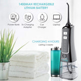 Water Dental Flosser Professional with 4 Jet Tips, Rechargeable Dental Flosser with 3 Modes Anti Leakage Design, Water Jet Teeth Cleaner Ideal for Adults & Kids Use at Home and Travel (Black)