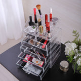JAXPETY Acrylic Cosmetics Makeup and Jewelry Storage Case Display Sets