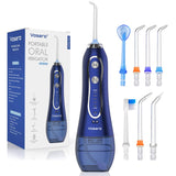 Cordless Water Flosser Professional Dental Oral Irrigator, Vosaro 300ml Portable&Rechargeable Water Flossers for Teeth, 5 Modes 7 Tips for Home,Travel, Braces and Bridges Care,IPX7 Waterproof