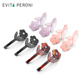 EVITA PERONI Black Crystal Resin Flower Hair Clips Bobby Pin Barrettes for Women Girls