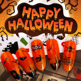 9 Sheets Halloween Nail Art Stickers, Yomiie 3D DIY Nail Decals Manicure Self Adhesive Decoration for All Saint's Day Party Include Pumpkin Bat Skull Ghost Witch Spider for Women Girls