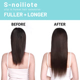 S-noilite Jet Black Clip in Hair Extensions Real Human Hair 8 Pieces 18 Clips 105g Full Head Clip on Human Hair Extension Thick Straight For Women (20inch, 1)