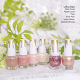 Nicole Miller Total Nudes Nail Polish Collection, Set of 6 Unique Glossy and Shimmery Nail Polish Colors for Women and Girls, Quick Dry Nail Polish'