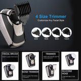 Belita Amy Bald Head Shaver Electric Razor for Men,5 in 1 Wet And Dry Quick USB Rechargeable electric shaver Grooming Kit for Men With Beard Trimmer Nose Hair Trimmer Hair Clippers Facial Brush