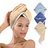 XZP Microfiber Fast Dry Hair Towel Caps for Women Plush Hair Quick Drying Towels Hat Very Thick Hair Wrap Dries in 3 Minutes (3 Colors of Velvet Hair Quick Drying Towel )