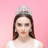 DcZeRong Crystal Rhinestone Tiara Crowns Adult Women Birthday Pageant Prom Queen Princess Silver Crown