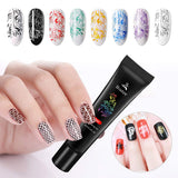SEISSO 8 Colors Nail Stamping Gel Kit, Nail Art Stamping Polish 8ml Colorful Printing Gel Nail Varnish Soak Off Print Polish Lacquer for Nail Stickers Stamp Plate Beginner Manicurist Tools