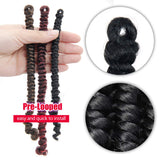 Bob Spring Twist Hair 6inch 4packs (20strands/pack) Pre-twisted Spring Twists Crochet Braids Synthetic Braiding Hair Extension(1B/Bug)