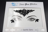 Black face gems Diamond Pasties Eye Jewels self-Adhesive Rhinestone face Jewels Sticker Mermaid Headpiece for Christmas Makeup(Jet black/SV-10)