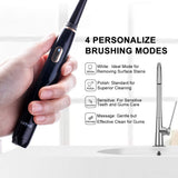 Fairywill Electric Toothbrush Sonic Rechargeable for Adults and Kids, Travel-Friendly Design Whitening in 4 Modes, 40,000VPM Power Toothbrush Fast Charging with Timer, 2 Brush Heads 551 Black Series