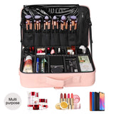 MONSTINA Large Makeup Case,Professional Makeup Artist Case Backpack Makeup Organizer Bag,Portable Cosmetics Storage Box for Women with Adjustable Strap and Compartment