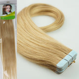16''18''20''22'' 24'' Tape - in Real Human Hair Extensions Straight 17 Colors 20pcs Beauty Hair Style (16inch 30g /20pcs, 27 Dark Blonde)
