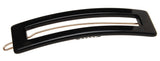 France Luxe Cutout Rectangle Tige Boule Barrette - Black