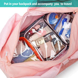 Clear Makeup Bag with Zipper, Packism 5 Pack Beauty Clear Cosmetic Bag TSA Approved Toiletry Bag, Travel Clear Toiletry Bag, Quart Size Bag Carry on Airport Airline Compliant Bag, Black