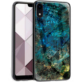 PHEZEN Marble Case for iPhone XR Case Cover for Girl Women, Marlbe Pattern Tempered Glass Back Cover Panel with Soft TPU Bumper Frame Shock Absorption Protective Case for iPhone XR,Green
