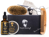 Beard Grooming & Trimming Kit for Men Care - Beard Brush, Beard Comb, Unscented Beard Oil Leave-in Conditioner, Mustache & Beard Balm Butter Wax, Barber Scissors for Styling, Shaping & Growth Gift set