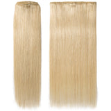 16 inch 90g Clip in Hair Extensions Human Hair 100% Double Drawn Human Hair Extensions 8 Pieces Thick To The End #613 Bleach Blonde