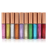 10 Colors Liquid Glitter Eyeliner, Metallic Shimmer Glitter Eyeshadow, Long Lasting Waterproof Sparkling Eyeliner Eye Shadow