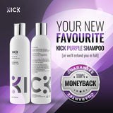 Purple Shampoo for Blonde Hair – Award Winning, Purple Toning Blonde Shampoo Instantly Brightens & Washes Away Brassy Yellow Tones on Blonde, Silver, Grey Hair – 8oz - KICK