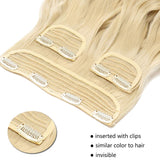 20” Long Clip In On Hair Extension 3 Pcs 8 Clips 3/4 Full Head Real Thick Hairpiece Clip In Curly Straight Synthetic Heat Resistant Hair 190g(20"straight,dark brown)