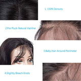 Body Wave Lace Front Wigs Human Hair 8a 4x4 Lace Front Wigs Body Wave Pre Plucked Natural Hairline 130% Density Human Hair Wigs for Women (16inch,4x4 body wave wig Natural Color)