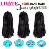 3 Pack 8 inch Spring Twist Crochet braids bomb twist crochet hair ombre spring twists fluffy twist braiding Hair passion twists Low Temperature Kanekalon Synthetic Fiber hair Extension(1#)