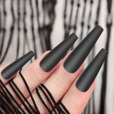 400 Pieces 4 Boxes Matte Extra Long Ballerina Press on Nails Coffin False Nails Solid Color Full Cover Fake Nails Artificial False Nails for Women Girls Nail Decorations (Bright Color)