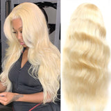 Blonde Lace Front Wigs Human Hair 613 Body Wave Wig T Part Human Hair Wigs for Black Women Pre Plucked with Baby Hair 150% Density 9A Brazilian Blonde Virgin Hair (10inch, 613 body wave wig)