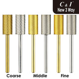 C & I New 3 Way Carbide Nail Drill Bit for Electric Manicure Drill Machine of Nail Art (Grit Middle, Silver)