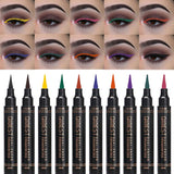 Eyeliner Stamp - BELLESKY Colorful Dual Ended Winged Eyeliner Stamp Long Lasting Waterproof and Smudgeproof Liquid Eyeliner Easy to Use for Beginner or Makeup Artist (10 mm, 10 Colors Set)