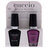 Cuccio Matchmaker - Colour Nail Lacquer & Veneer Gel Polish - Argentinian Aubergine - For Manicures & Pedicures, Full Coverage - Long Lasting, High Shine - Cruelty, Formaldehyde & Toluene Free - 2 pc