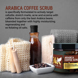 24K Organic Arabica Coffee Scrub, Contains Vitamin E. & Shea Butter, Therapy for Varicose Veins, Cellulite, Stretch Marks, Eczema and Acne, Deep Skin Exfoliator, 8 oz.