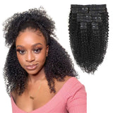 12 pcs Kinky Curly Clip ins Extensions Natural Hair Clip in Afro 3C 4A Curly Human Hair Extensions Black Remy Hair for Black Women 1b, Upgrade 120g/set, 25 clips YALI (20 inch, Kinky curly)