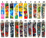 Fake Temporary Tattoo Sleeves for Kids, Elastic Arm Leg Warmer, Slip on Arm UV Sunscreen Protection (3 Pair, You Pick)