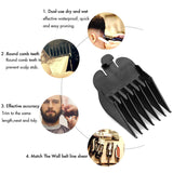 8 PCS 8 Length Professional Hair Clipper Guide Combs, Replacement Guards Set, Attachment Guide Combs, Great Fits for All Full-Size Wahl Clippers/Trimmers(Black)