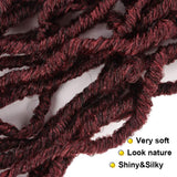 Ombre Burgundy Nu Locs Crochet Hair 18 Inch Prelooped Synthetic Hair Crochet Braids 6Packs Tbug# By Leticia