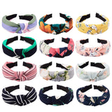 Ondder 12 Pack Knotted Headbands for Women, Turban Headbands for Women Hard Headband Headwear Cute Floral Headbands Hair Accessories for Women Ladies