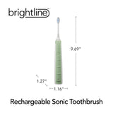 Brightline Rechargeable Sonic Electric Toothbrush ADA Accepted With Adjustable Intensity BuiltIn Timer 86700, Mint Green, 1 Count