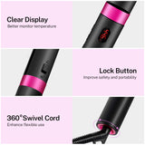 Hair Straightener, Magicfly 2 in 1 Flat Curling Iron Ceramic Tourmaline Ionic, Adjustable Temp, Instant Heat Fast, LCD Display, 360 Swivel Cord, Travel Size, Straight and Curl for All Hair Types